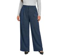 Cicy Bell Pantalon grande taille pour femme en tissu gaufré | Taille haute, jambe large, ample, élégant, surdimensionné, pantalon palazzo décontracté avec poches