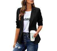 Cicy Bell - Veste décontractée à Manches Longues, Blazer avec Revers, adapté pour Le Bureau et Le Travail, Veste Blazer, Noir, M