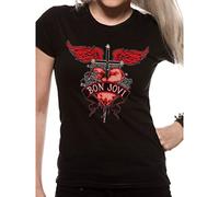 CID Bon Jovi - Heart & Dagger T-Shirt Femme Multicolore FR : S (Taille Fabricant : S)