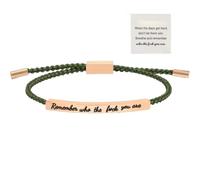Cidegoo Bracelet de motivation réglable avec inscription « Remember Who The Luck You Are/God Is in Control », One Size, Acétate, Pas de pierre précieuse