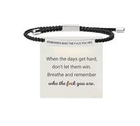 Cidegoo Bracelet de motivation réglable avec inscription « Remember Who The Luck You Are/God Is in Control », One Size, Acétate, Pas de pierre précieuse