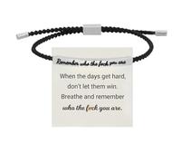 Cidegoo Bracelet de motivation réglable avec inscription « Remember Who The Luck You Are/God Is in Control », One Size, Acétate, Pas de pierre précieuse