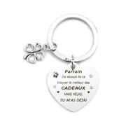 Cidenbio Cadeau Parrain Noel Porte Clef Cadeau Pour Parrain Anniversaire Noël Secret Santa Retraite Nouvel an Fete Des Peres Cadeaux Pour Demande De Bapteme Homme Idee Cadeaux Parrain Original