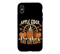 Cidre de Pomme Citrouille Hayrides Saison de cueillette de Pommes Mignon Automne Coque pour iPhone X/XS