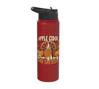 Cidre de pomme citrouille Hayrides Saison de cueillette de pommes Mignon automne Stainless Steel Insulated Water Bottle