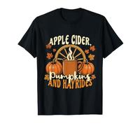 Cidre de Pomme Citrouille Hayrides Saison de cueillette de Pommes Mignon Automne T-Shirt