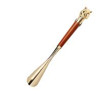 CIEEIN CIEHT Chausse-pied en métal long manche Hêtre brun + tête de tigre 56cm de longueur