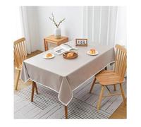 CIEEIN CIEHT Effet Lin Nappe rectangulaire antitache Protège et décore la Table Imperméable et Facile à Nettoyer Lavable en Machine Marron Clair 140 * 180cm