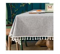 CIEEIN CIEHT Effet Lin Nappe rectangulaire antitache Protège et décore la Table Imperméable et Facile à Nettoyer Lavable en Machine Gris 110 * 160cm