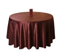 CIEEIN CIEHT Nappe Ronde en Polyester de Couleur Unie Simple et élégant Facile à Maintenir Marron foncé diamètre 200cm