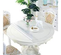 CIEEIN CIEHT Nappe Ronde en PVC Résistant à l'eau et à l'huile Facile à Nettoyer Housse de Protection de Bureau translucide d'épaisseur 2.0mm 120 cm in Diameter