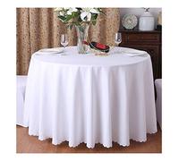 CIEEIN CIEHT Nappe Ronde Maison hôtel Jupe de Table de Banquet Blanc 260cm de diamètre