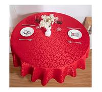 CIEEIN CIEHT Nappe Ronde Maison hôtel Jupe de Table de Banquet Rouge 240cm de diamètre