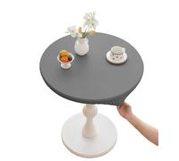 CIEEIN CIEHT Nappes Rondes à Bords élastiques antitaches Imperméable et Facile à Nettoyer Gris Clair Diamètre 60 cm