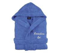 Cieffepi Home Collections Solo Mio Basic Peignoir personnalisé avec capuche en éponge douce hydrophile pur coton, avio, XXL