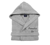 Cieffepi Home Collections Solo Mio Basic Peignoir personnalisé avec capuche en éponge douce hydrophile pur coton, nacré, XL