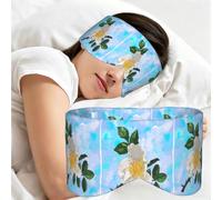 Ciel aquarelle floral épineux à fleurs blanches, Masque de sommeil pour la maison, les voyages et le travail posté, couvrant entièrement les yeux et bloquant la lumière