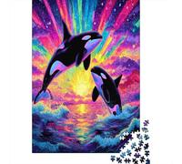 Ciel Arc-en-Ciel Cadeau Unique Décoration Intérieure Baleine Jeu ÉduChatif Challenge Toy Adultes & Enfants des 14 Ans 38x26cm/1000pcs