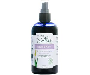 Ciel d'Azur Labs - Rosée d'Aloé Bio Pur'Aloé - 76% Aloé Vera Natif Bio & Équitable - 20% Eau de Rose Bio - Certifié Bio Cosmos Organic - 98,9% d'Origine Naturelle - Flacon Spray 250 ml