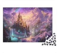 Ciel de Château de rêve Casse-tête 1000 Pièces avec Clic Parfait,Puzzle d'art énigme De Compétence Logique pour Une Activité Zen,Puzzle Cadeau d'anniversaire 38x26cm/1000pcs