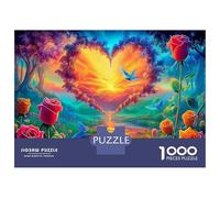 Ciel de cœur, Puzzle de Casse-tête en Coffret en Papier épais, nébuleuse de cœur avec Roses, Cadeau interactif pour Seniors, 70x50cm/1000pcs