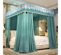 Ciel de lit à 4 Coins d'angle de Couleur Unie pour lit de Fille, lit Double/Double/Queen/King Size, Chambre à Coucher Adulte, Chambre d'enfant, décoration en Filet (Vert uni, California King)