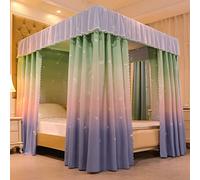 Ciel de lit à 4 Coins d'angle de Couleur Unie pour lit de Fille, pour lit Double/Double/Queen/King Size, Chambre à Coucher Adulte, Chambre d'enfant, Rideau de décoration (Couleur de Couture -