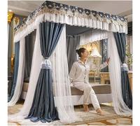 Ciel de lit à quatre posters, rideaux double couche pour filles, convient aux lits jumeaux/double/grand lit/king size, décoration élégante de chambre à coucher, protection contre les moustiques