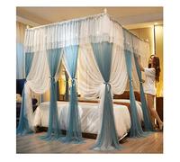 Ciel de lit avec lumières LED et moustiquaire pour lit de 1,5/1,8/2 m, avec Support en Acier Inoxydable (Multicolore 150 x 200 x 200 cm)