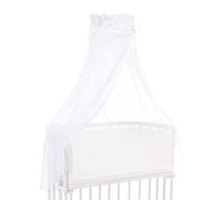 Ciel de lit babybay en coton bio avec nœud adapté aux modèles Original, Maxi, Boxspring, Comfort, Comfort Plus et Midi, blanc