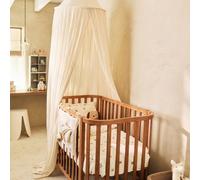 Jollein - Baldaquin Ciel de lit Cosy Check 245 cm - Boucle mobile - Oeko-TEX - Carreaux Sand Nougat