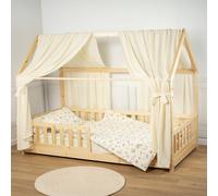 Ciel de lit cabane en gaze de coton duo 330 cm écru TU