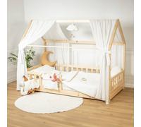 Ciel de lit cabane en gaze de coton duo 390 cm blanc TU