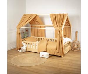 Ciel De Lit Cabane En Gaze De Coton Duo 420 Cm Camel TU