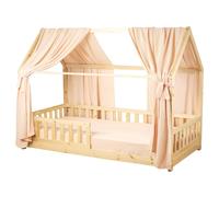 Sevira Kids - Set Double Ciel de lit cabane en Gaze de Coton - 130x420 cm Made in France