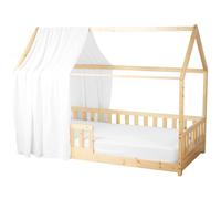 Ciel de lit cabane en gaze de coton solo 330 cm blanc TU
