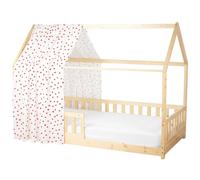 Ciel de lit cabane en gaze de coton solo 330 cm imprimé coeurs TU