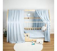 Ciel De Lit Cabane En Gaze De Coton Solo 360 Cm Bleu TU