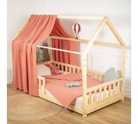 Sevira Kids - Ciel de lit cabane en Gaze de Coton - 130x360 cm Made in France