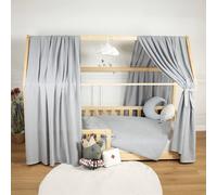 Ciel De Lit Cabane En Gaze De Coton Solo 390 Cm Gris TU