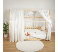 Ciel de lit cabane en gaze de coton solo 420 cm blanc TU