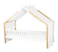 Sevira Kids | Ciel de lit cabane, Toile en Gaze de Coton, Jeanne - 420 x 130 cm Blanc - Made in France