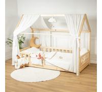 SEVIRA KIDS - Set Double Ciel de lit cabane en Gaze de Coton Duo Made in France