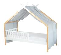 Ciel de lit cabane toile en gaze de coton jeanne gris clair TU