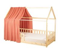 Ciel de lit cabane en gaze de coton solo 360 cm terracotta TU