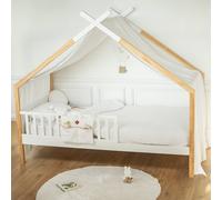 Ciel De Lit Cabane Toile En Double Gaze Pois Dorés Blanc À Pois Or TU