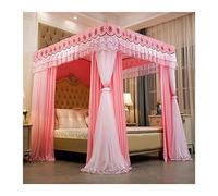 Ciel de lit de Luxe avec moustiquaire, occultant et Anti-poussière, Rideau de lit 3 Portes Style Princesse (Multicolore)