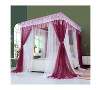 Ciel de lit de Luxe pour lit Double, moustiquaire à Double Poteau, Rideau de lit Style Princesse (Style 1 1,8 x 2,2 x 2,1 m)