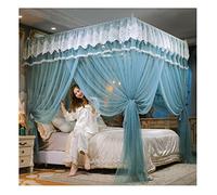 Ciel de lit de Luxe Princesse Air Bed Tent Moustiquaire, Rideau de lit occultant et Anti-poussière avec Support, Facile à Installer (A2)