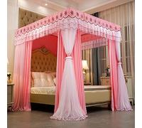 Ciel de lit de Princesse Luxueux avec Rideaux Double épaisseur, idéal pour Les Lits Simples/King Size pour Filles. Magnifique Design à baldaquin avec Cadre pour des Nuits de rêve.